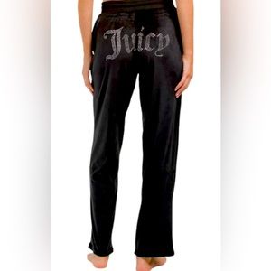 Juicy couture velour rhinestone black sweat pants